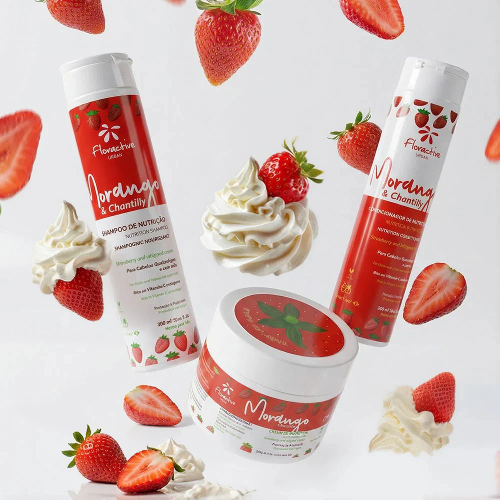 Floractive Strawberry & Whipped Cream Nutrition Shampoo 1L - Image 3