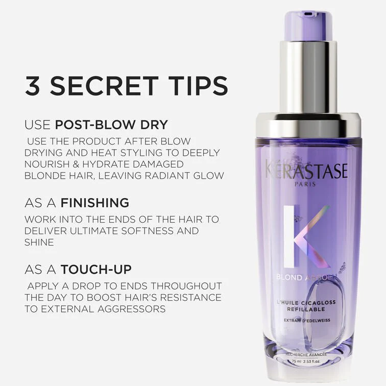 Kérastase Blond Absolu L'Huile Cicagloss Hair Refillable Oil REFILL 75ml - Image 6